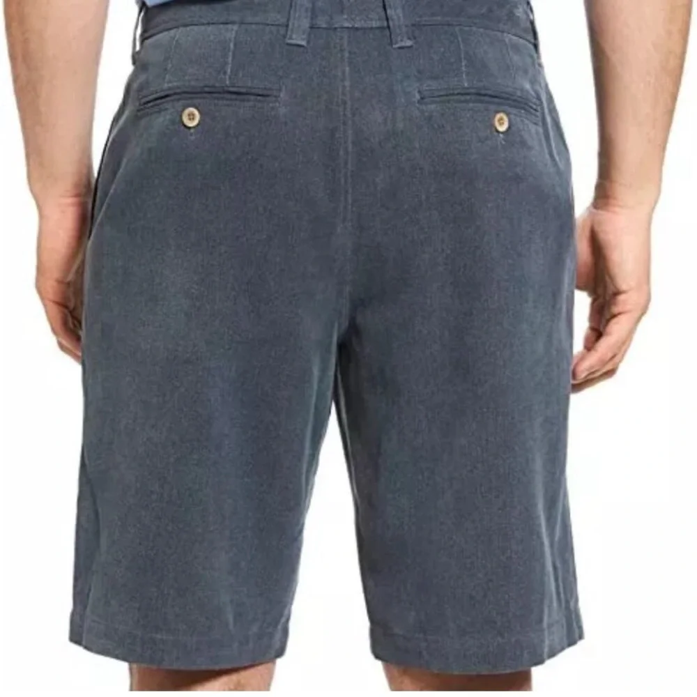 NWT Tommy Bahama Havana Herringbone 10.5-Inch Shorts Ink Silk Blend